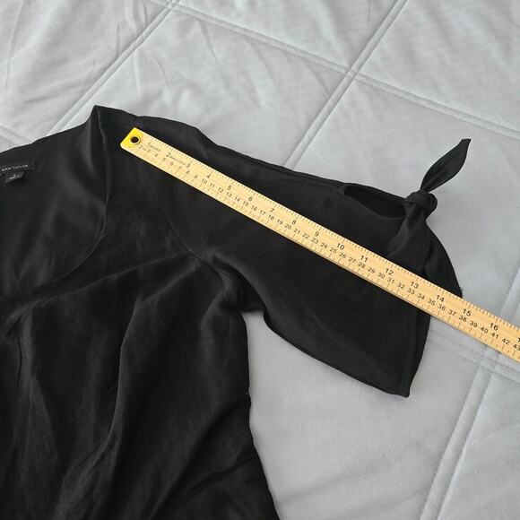 Women’s Linen Blend Black Midi Dress Coastal Minimalist OldMoney work to evening - Picture 12 of 14